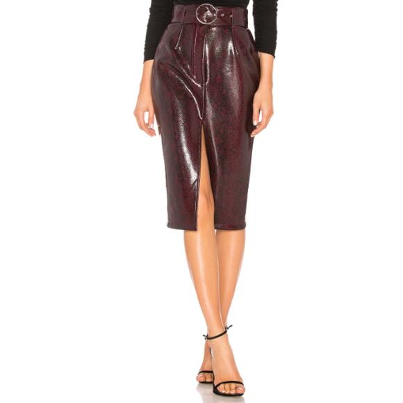 NWT Atoir Self Defined Skirt in Burgundy Python - Picture 1 of 15